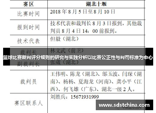 篮球比赛裁判评分规则的研究与实践分析以比赛公正性与判罚标准为中心